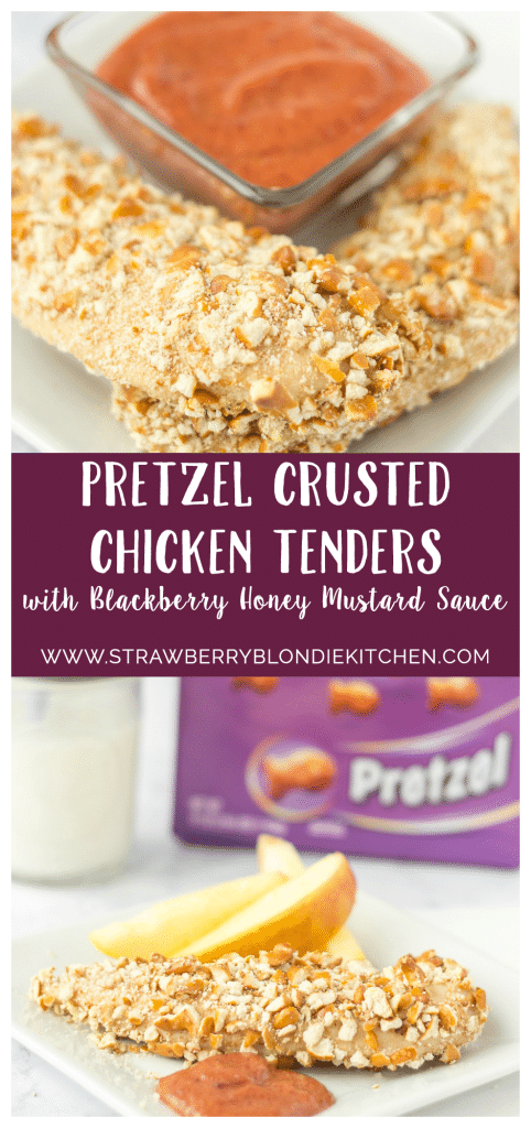 Pretzel Crusted Chicken Fingers with Honey Mustard Dipping Sauce
