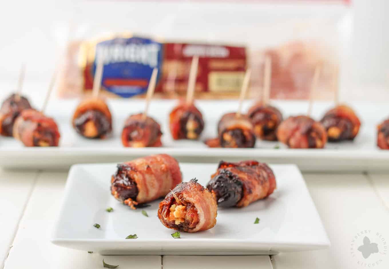 Bacon Wrapped Blue Cheese Stuffed Dates Strawberry Blondie Kitchen