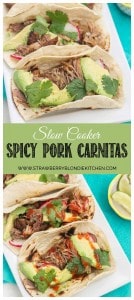 Slow Cooker Spicy Pork Carnitas - Strawberry Blondie Kitchen