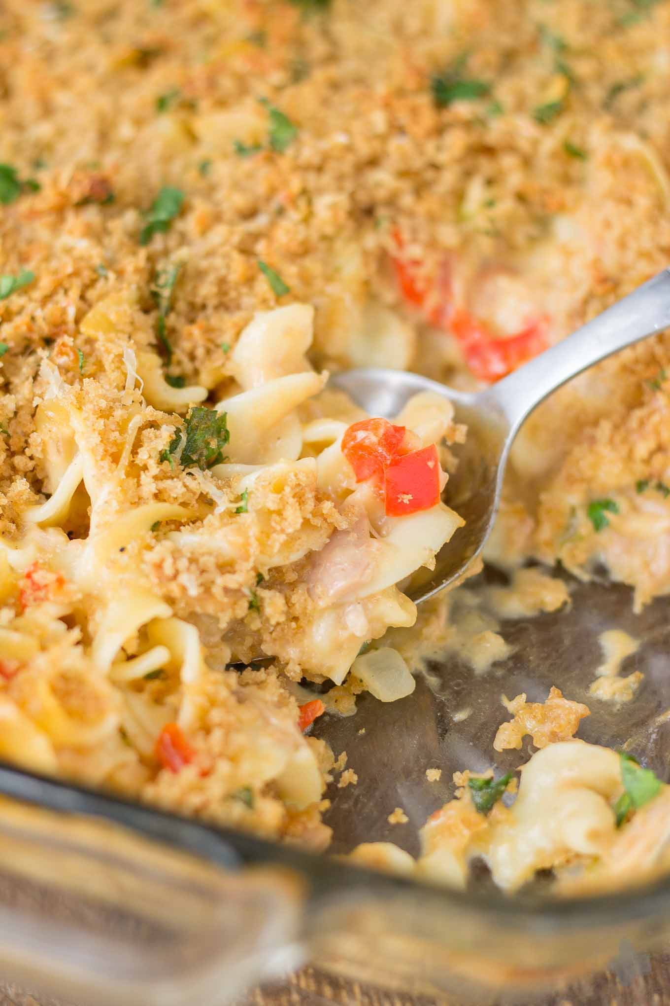 Lightened Up Cheesy Tuna Noodle Casserole Strawberry Blondie Kitchen 1527