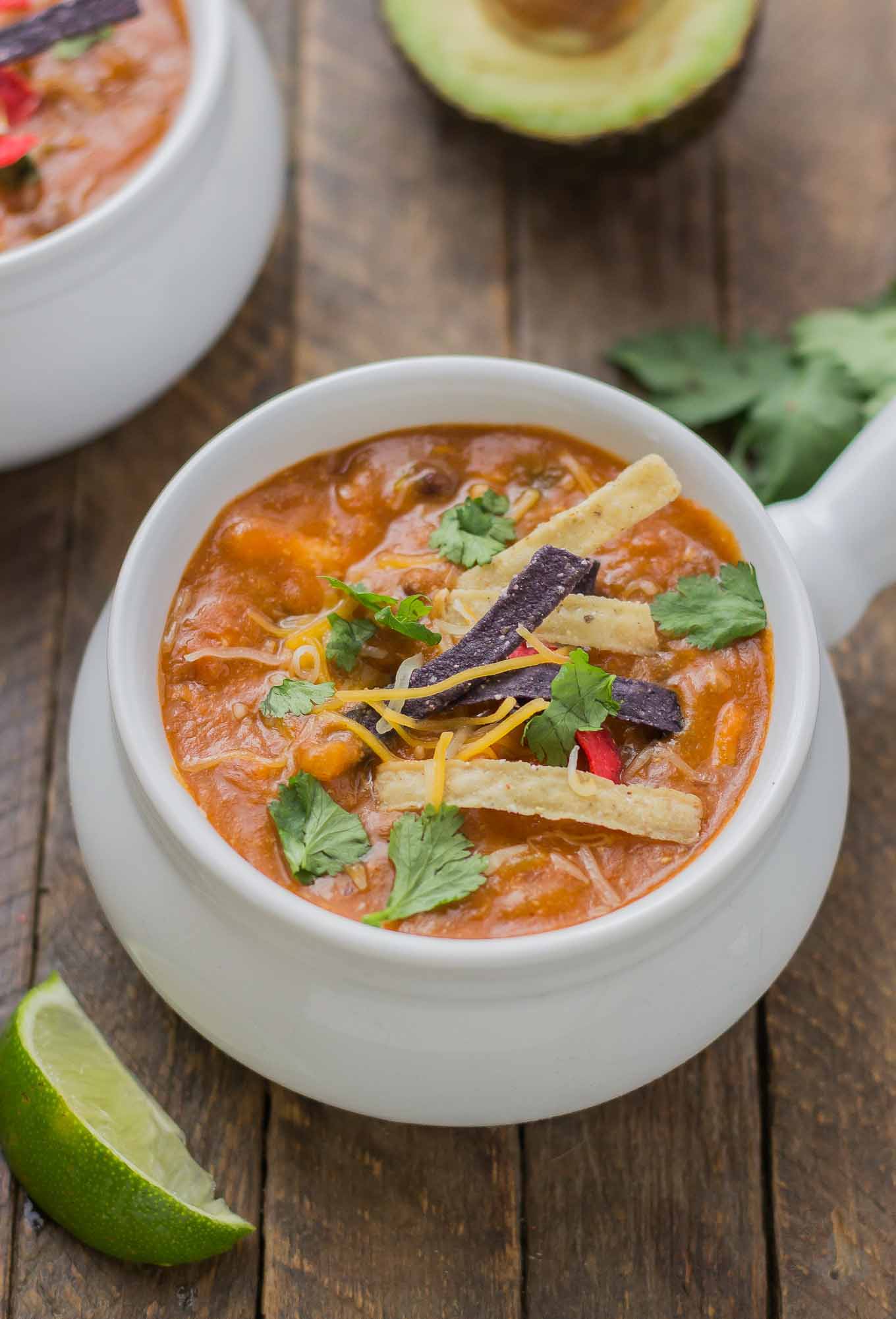 Chicken Enchilada Soup - Strawberry Blondie Kitchen