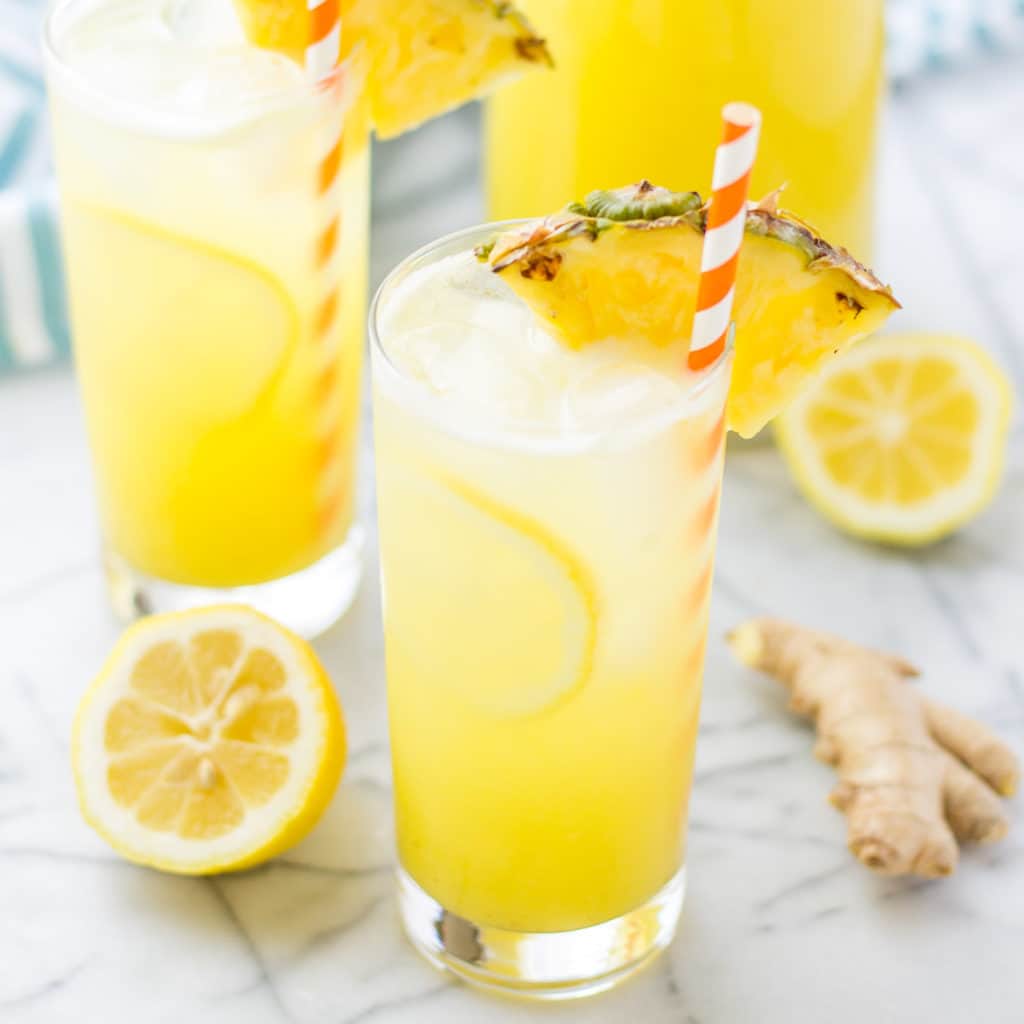 Pineapple Ginger Lemonade - Strawberry Blondie Kitchen