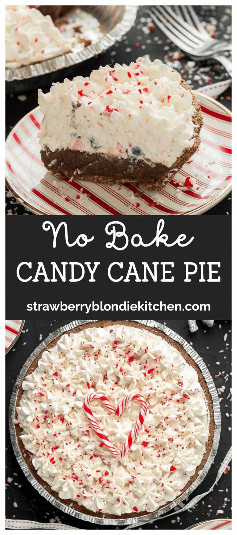 No Bake Candy Cane Pie - Strawberry Blondie Kitchen