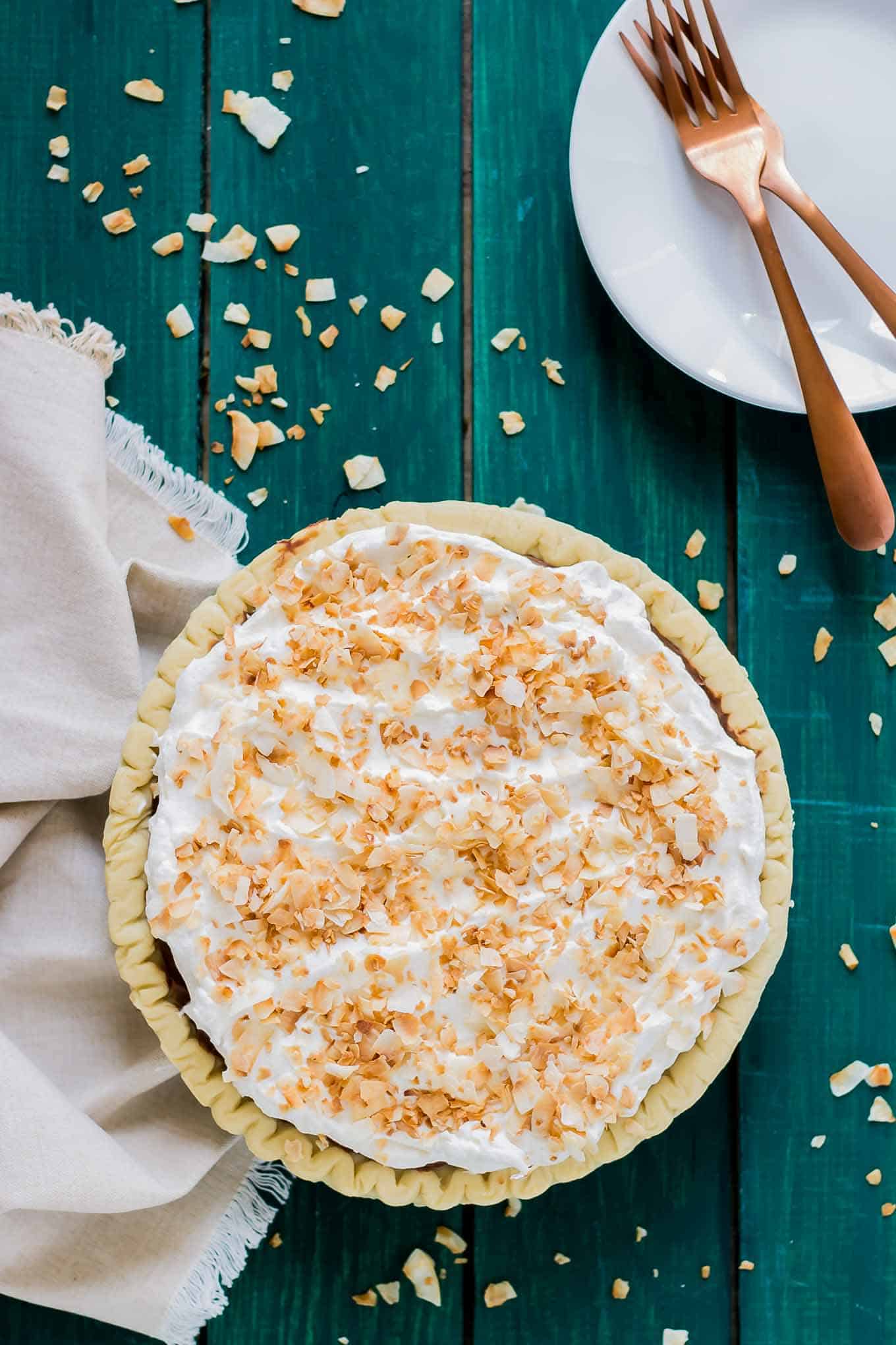 chocolate coconut cream pie