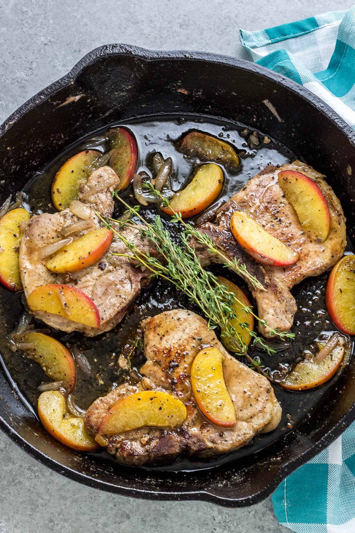 Peach and Dijon Pork Chops - Strawberry Blondie Kitchen