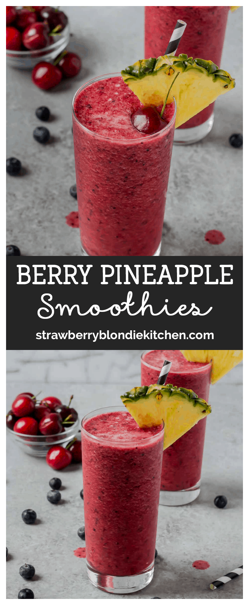 Berry Pineapple Smoothies - Strawberry Blondie Kitchen