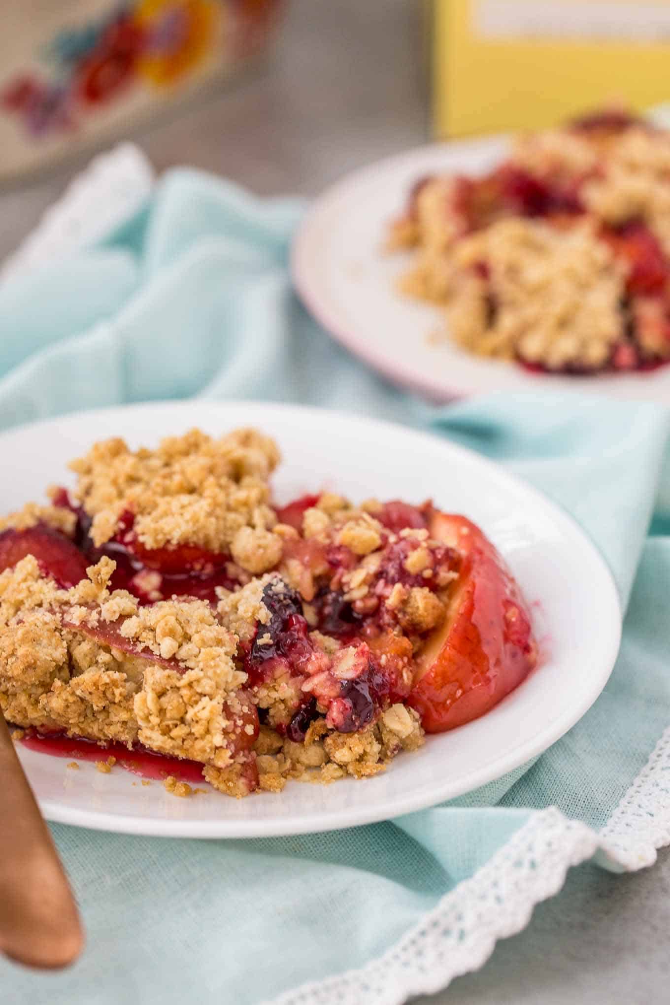 Apple and Plum Crumble - Strawberry Blondie Kitchen