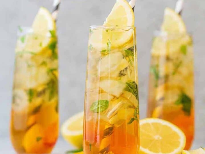 Peach Basil Mojito Mocktail