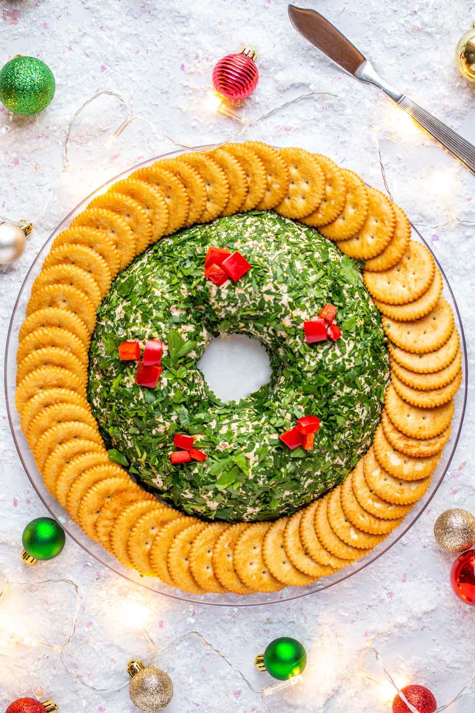 Bacon Cheese Ball Wreath 